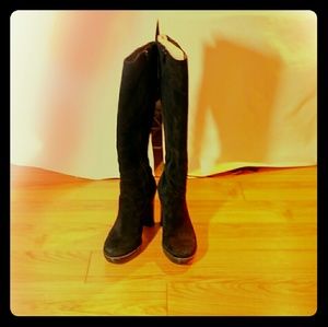 Nine West Block high heel suede tall boots